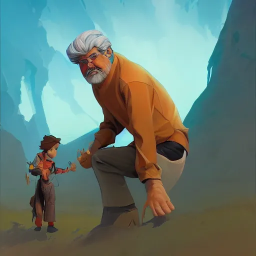 Image similar to hero world george lucas, behance hd by jesper ejsing, by rhads, makoto shinkai and lois van baarle, ilya kuvshinov, rossdraws global illumination