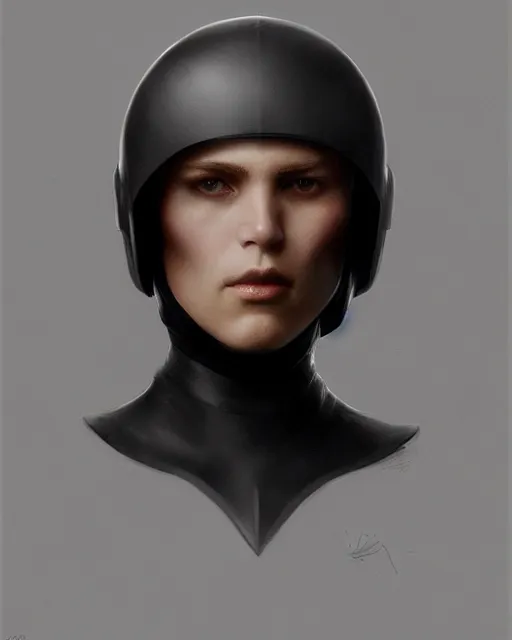 Prompt: continuous smooth black featureless helmet, by greg rutkowski, mark brookes, jim burns, tom bagshaw, magali villeneuve, trending on artstation