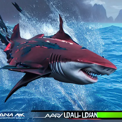 Image similar to shark mech suit gundam unreal engine 5,