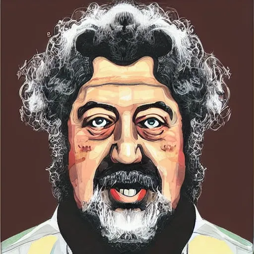 Prompt: a portrait of Lou Albano,extremely detailed multiple unique different art styles.