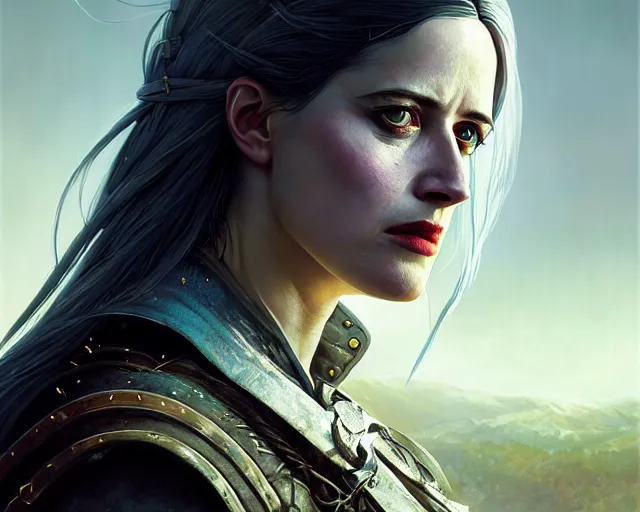 Image similar to highly detailed portrait of eva green, in the witcher 3, stephen bliss, unreal engine, fantasy art by greg rutkowski, loish, rhads, ferdinand knab, makoto shinkai and lois van baarle, ilya kuvshinov, rossdraws, tom bagshaw, global illumination, radiant light, detailed and intricate environment