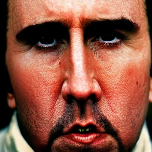 Image similar to nicholas cage close - up by steve mccurry