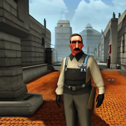 Image similar to adolf hitler in team fortress 2, pc, gameplay, valve, steam,