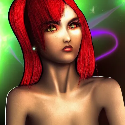 Image similar to beautiful alien girl, profile pic