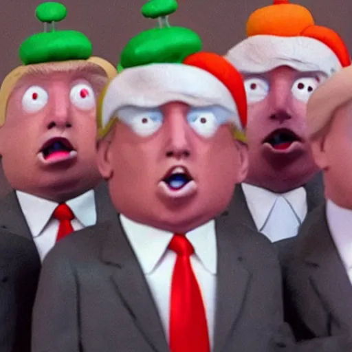 Image similar to donald trump as a carrot, claymation