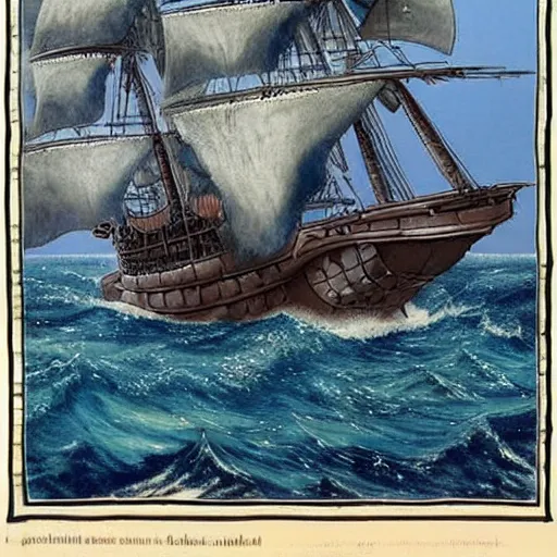 Image similar to grand maori 1 4 th century battleship fantasy high seas rain wind moody