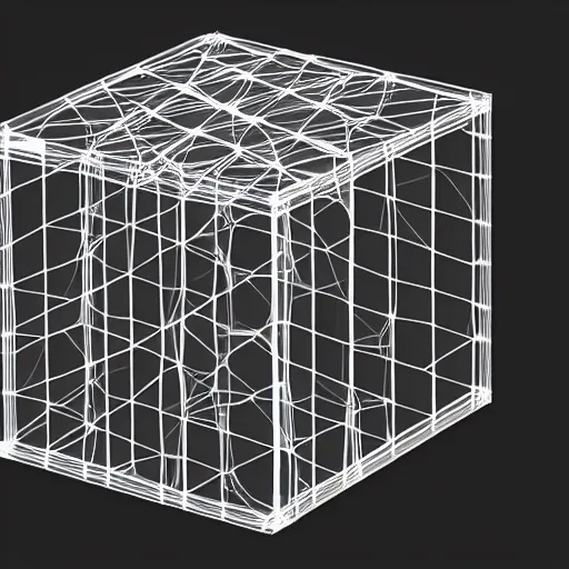 Prompt: the hypercube opens. 3 d render