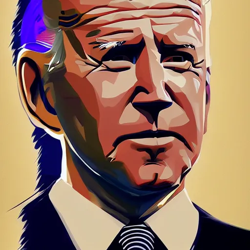 Image similar to concept art of joe biden by jama jurabaev, brush hard, artstation, high quality, brush stroke