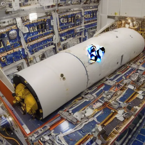 Image similar to Döner roll in satellite bay of rocket, nasa, space