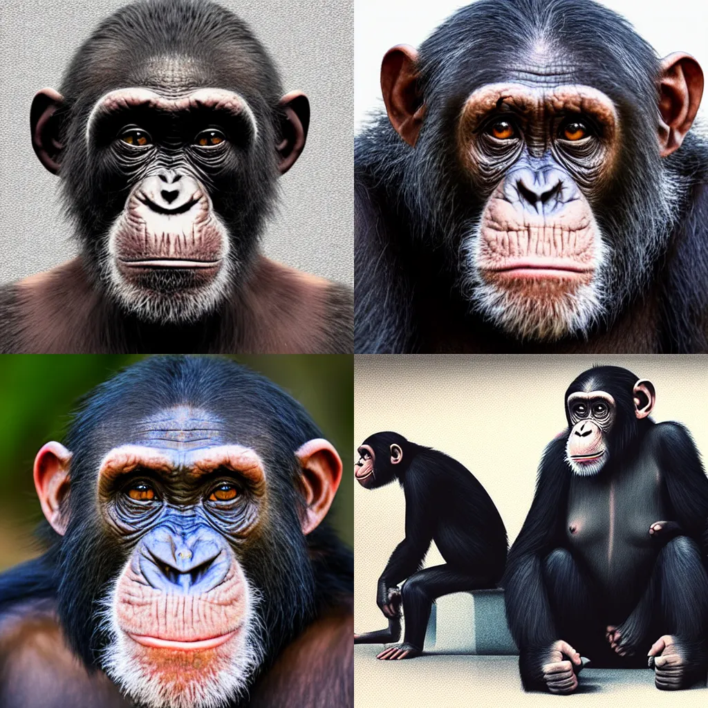 Prompt: mugshot of chimpanzee