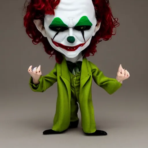 Prompt: creepy The Joker doll