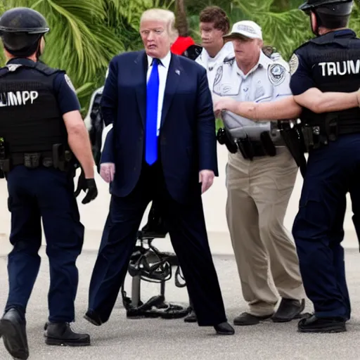 Image similar to Newscast still of Donald Trump being arrested at mar-a-lago,4k