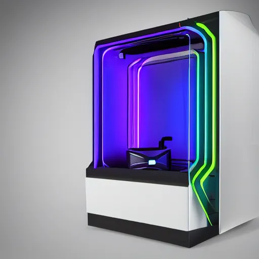 Prompt: An RGB gaming urinal, 4K photo, product photography,