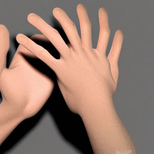 Prompt: a hand made of hands, realist, render, 8k