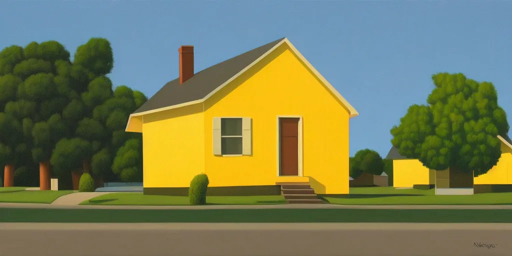 Image similar to great yellow house, summer evening, kenton nelson