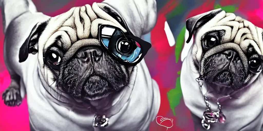 Prompt: snoop dogg as a pug, in the style of dog