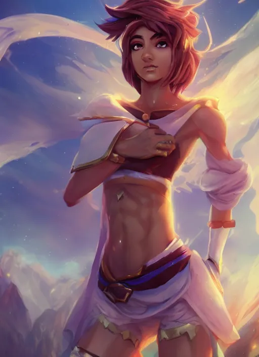 Image similar to taliyah, from league of legends, with abs, aesthetic, cosplay, exhibant au naturel, symmetrical body, hyper detailed, digital art, trending in artstation, cinematic lighting, studio quality, smooth render, unreal engine 5 rendered, octane rendered, art style by klimt and nixeu and ian sprigger and wlop and krenz cushart