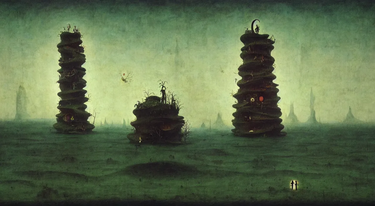 Prompt: single flooded simple!! clay hive tower anatomy, very coherent and colorful high contrast masterpiece by franz sedlacek hieronymus bosch dean ellis simon stalenhag rene magritte gediminas pranckevicius, dark shadows, sunny day, hard lighting