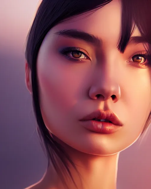 Prompt: full 1 2 0 mm face shot of a beautiful kazakh girl, in tshirt, furious, by saruei and guweiz and ilya kuvshinov and george miller, digital art, highly detailed, intricate, sharp focus, trending on artstation hq, deviantart, pinterest, unreal engine 5, 4 k uhd image