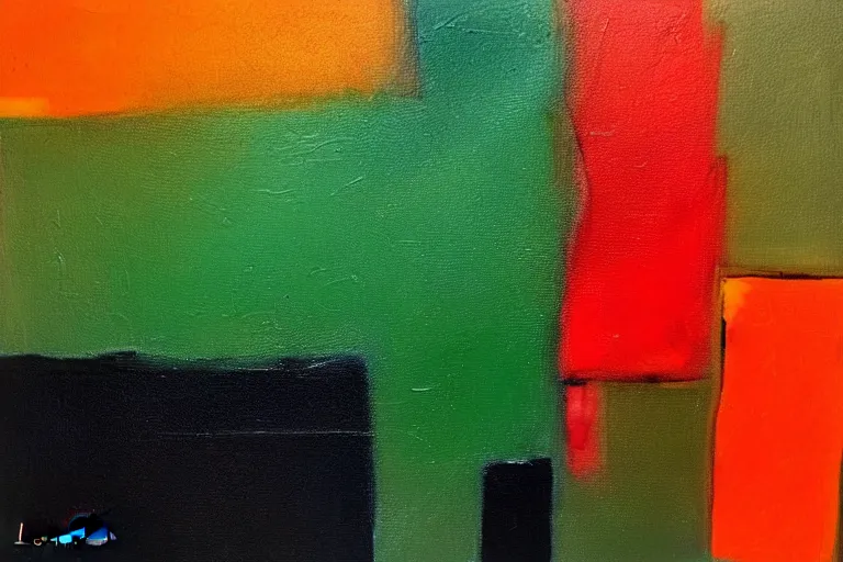 Image similar to born under a bad sign, watches, radios, good luck and trouble are my only friends, colors white!!, orange, dark green, dark blue, abstract oil painting by leonora arrington