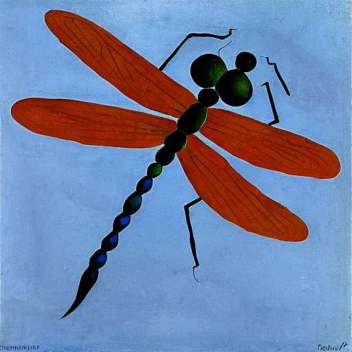 Prompt: a dragonfly by rufino tamayo