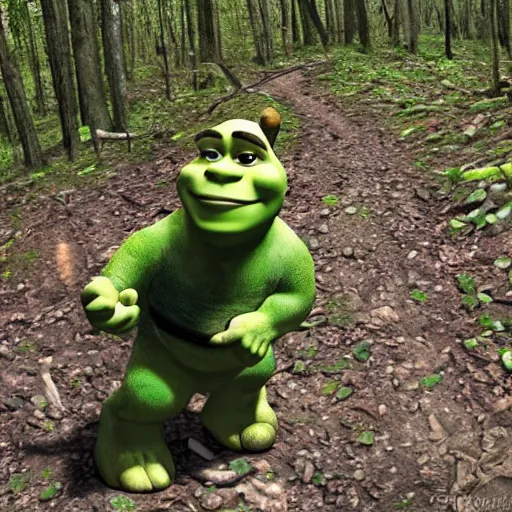 Image similar to shrek in trail cam