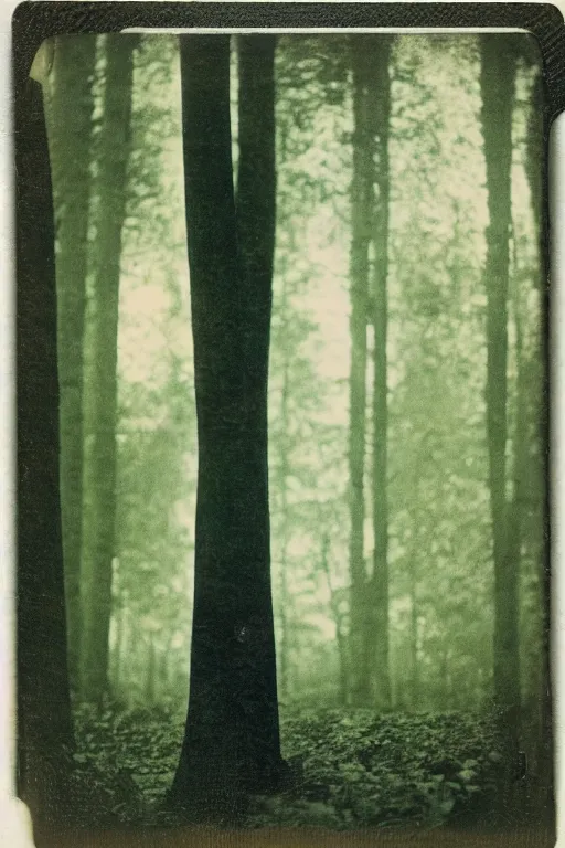 Image similar to man made of forest, surreal, 1 9 1 0 polaroid photo