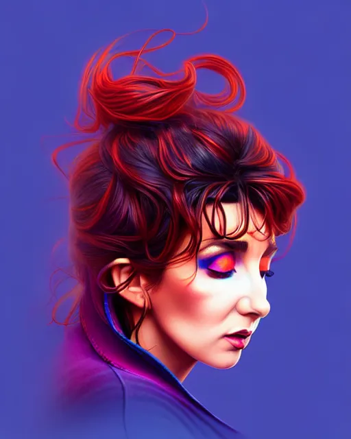 Image similar to richly detailed color illustration kate bush illustrated by artgerm and mina petrovic and timothy kong and marina federovna. 3 d shadowing