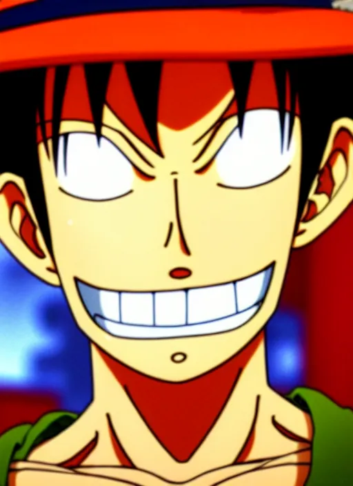 Image similar to photograph of a luffy face, depth of field, focus,