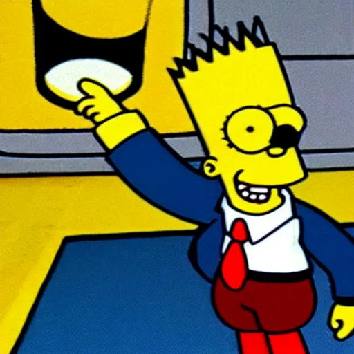 Image similar to a still photo of the real bart simpson