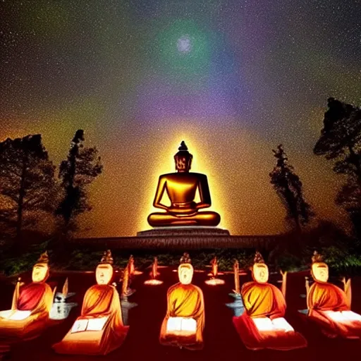 Image similar to brilliancy of buddha illuminates the whole universe