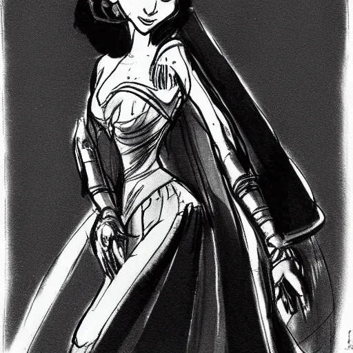 Prompt: milt kahl sketch of princess padme from star wars episode 3