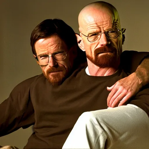 Image similar to walter white sitting on walter white's lap