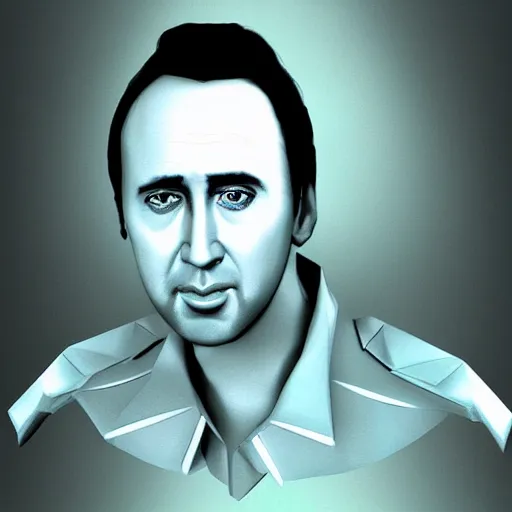 Prompt: “nic cage as a character in a ps1 game, low poly”