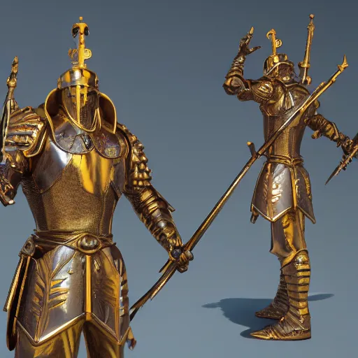 Image similar to statue king knight, chrome, reflect 8 k uhd, unreal engine, octane render in the artstyle of finnian macmanus, john park and greg rutkowski