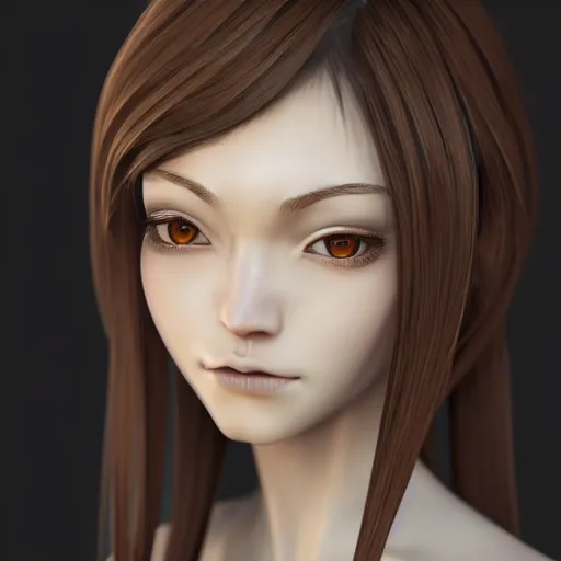 brown haired girl by ryohei fuke, detailed, highly | Stable Diffusion ...