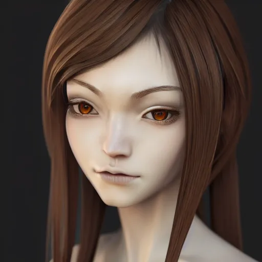 Image similar to brown haired girl by ryohei fuke, detailed, highly detailed, realistic, sci fi setting, volumetric shading, 4 k, trending on artstation