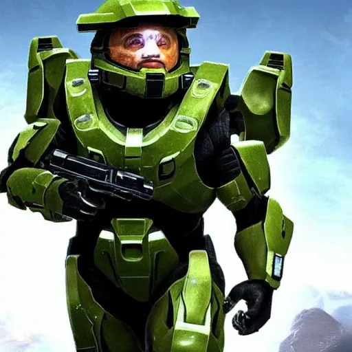 Image similar to Danny DeVito starting as Master Chief in Halo 3 (2007)