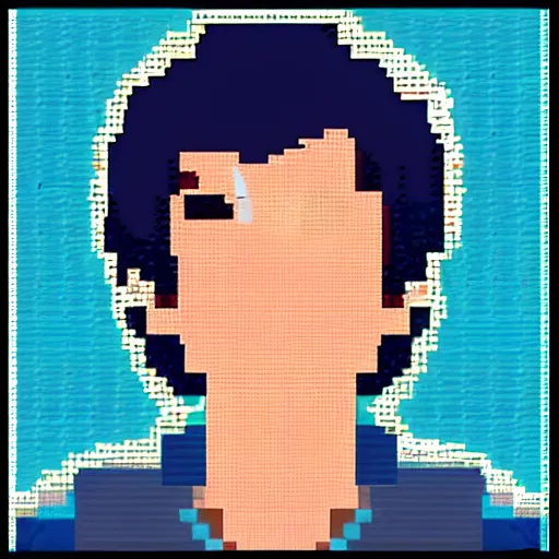 Image similar to pixel art of percy jackson