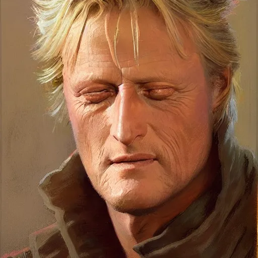 Image similar to detailed portrait of rutger hauer, spring light, painting by gaston bussiere, craig mullins, j. c. leyendecker