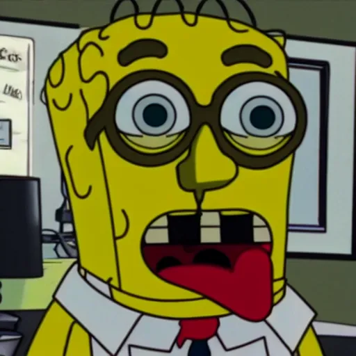 Image similar to Gustavo Fring as a spongebob character