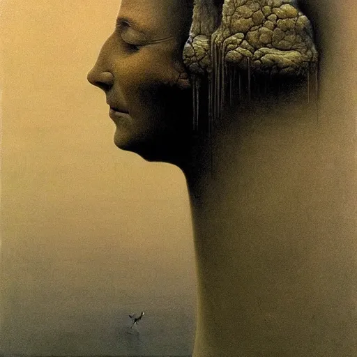 Image similar to finally, brothers and sisters, whatever is true, whatever is noble, whatever is right, whatever is pure, whatever is lovely, whatever is admirable - - if anything is excellent or praiseworthy - - think about such things, beksinski