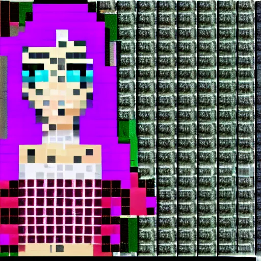 Prompt: living dead girl, acid pixel