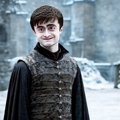 Image similar to daniel radcliffe as harry potter in game of thrones