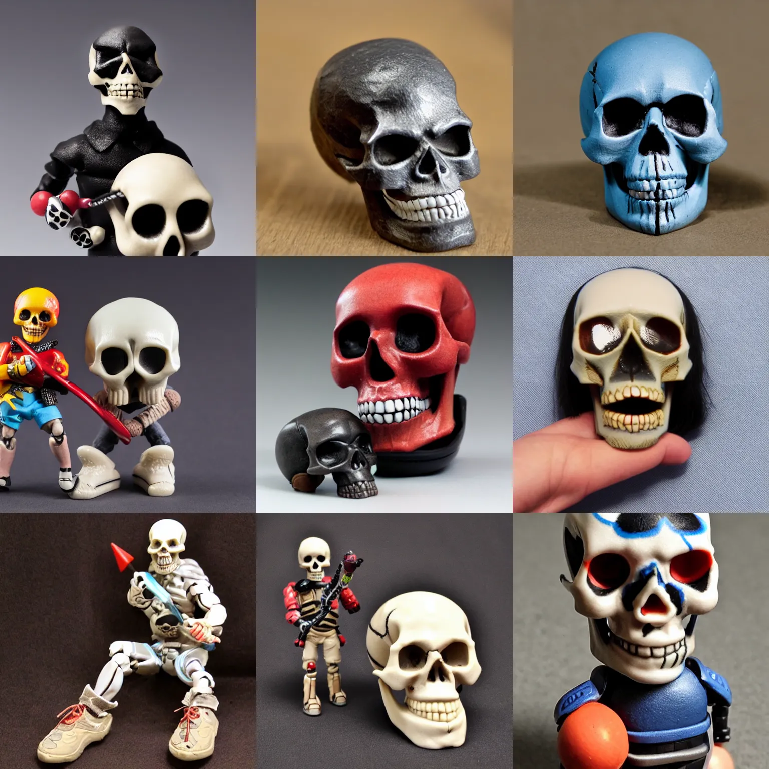 Prompt: skull, billy butcher, action figure, plastic toy,