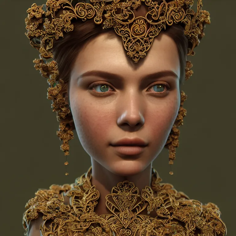 Image similar to princess of vines with a clear skin, ornate 8 k gorgeous intricate detailed octane render