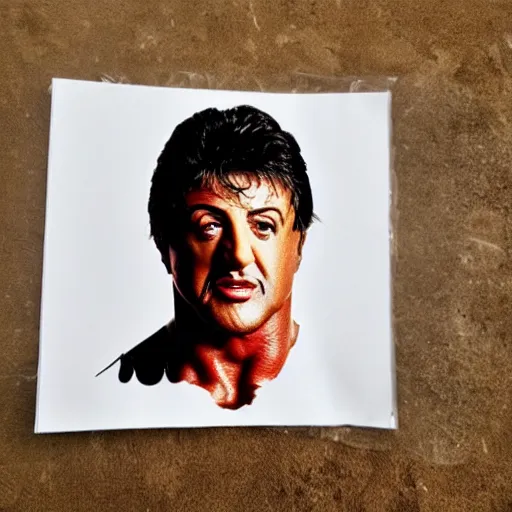 Prompt: stallone made of potatoes