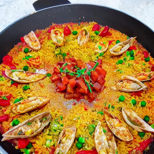 Image similar to high quality food picture of an authentic paella