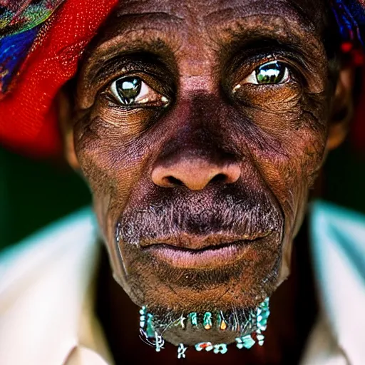 Prompt: portrait of a voodoo billionaire, by Steve McCurry, clean, detailed, award winning