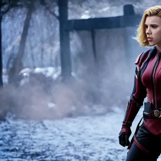 Image similar to a still of Scarlett Johansson in Mortal Kombat (2021)